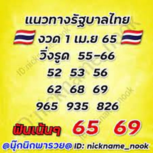 เลข เด็ด 16 4 65, นุ๊กนิกพารวย