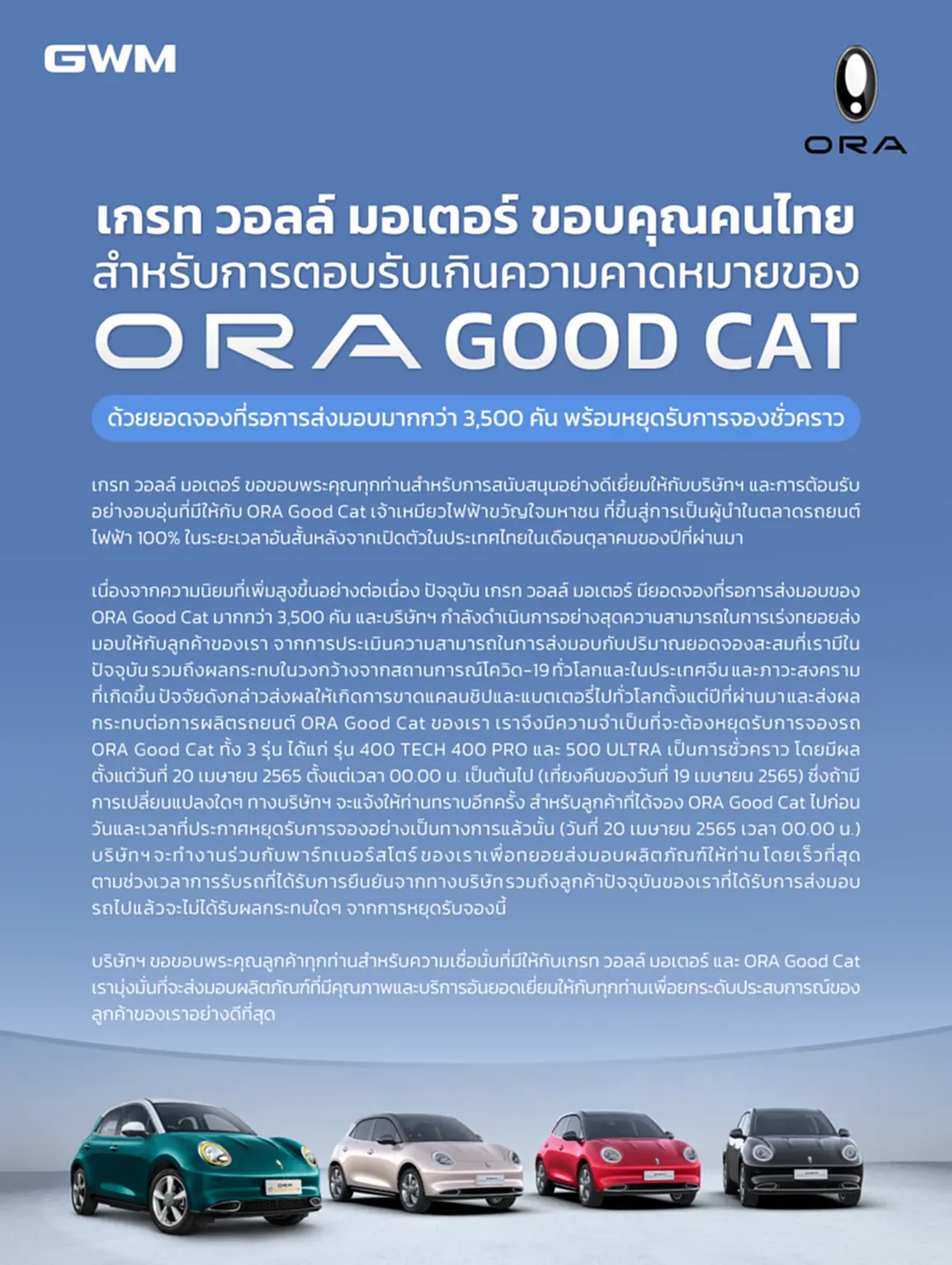 ORA Good Cat, GWM