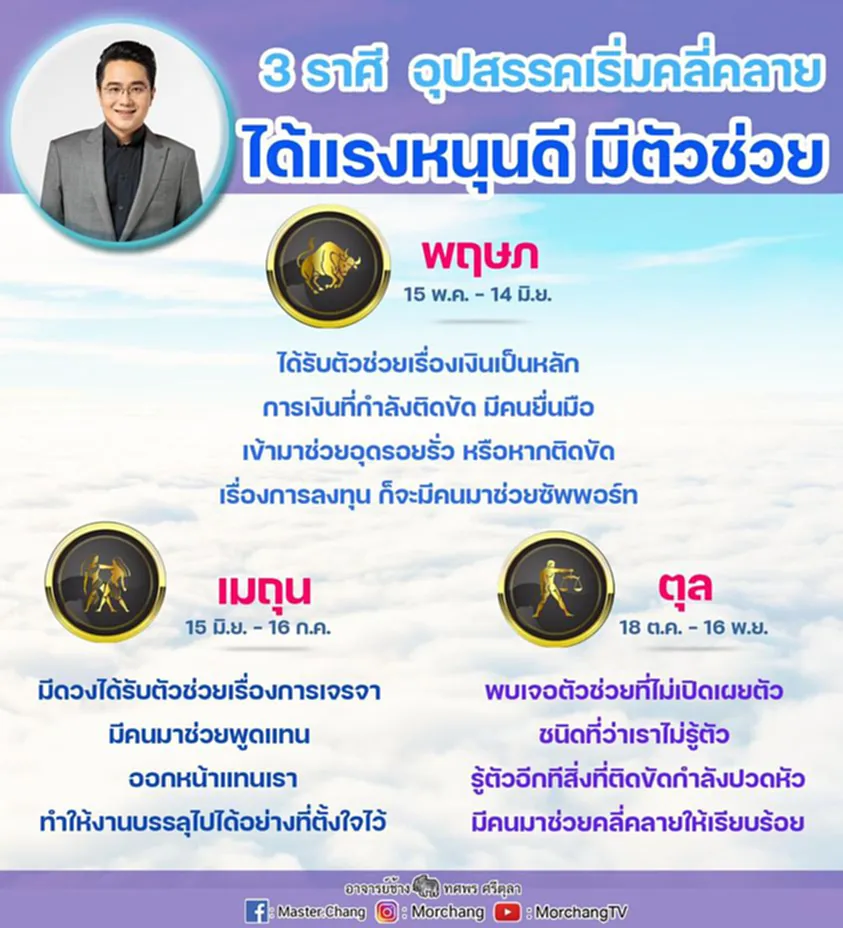 ราศี, หมอช้าง ทศพร ศรีตุลา, หมอช้าง, ราศีดวงดี, ดู ดวง ราศี พฤษภ 2565, ราศี พฤษภ 2565