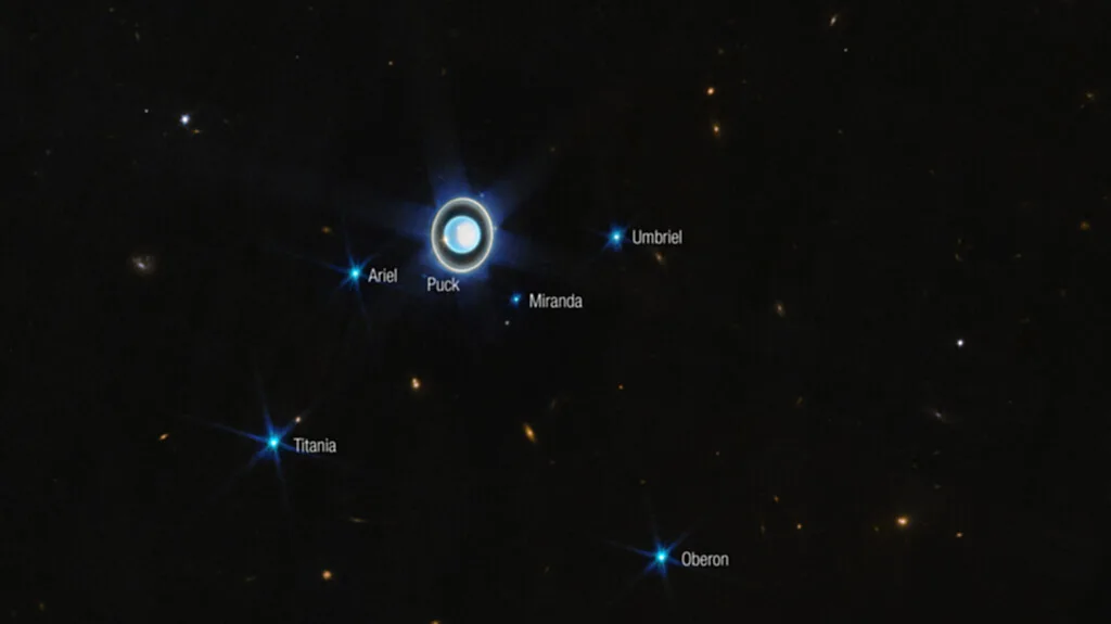 ดาวยูเรนัส, ดาว ยูเรนัส สี อะไร, ESA, ดาว มฤตยู, JWST, กล้องโทรทรรศน์อวกาศเจมส์ เว็บบ์, JWST, องค์การอวกาศยุโรป, ย่านรังสีอินฟราเรดใกล้, NIRCam, ดาราศาสตร์, วงแหวนของดาวยูเรนัส