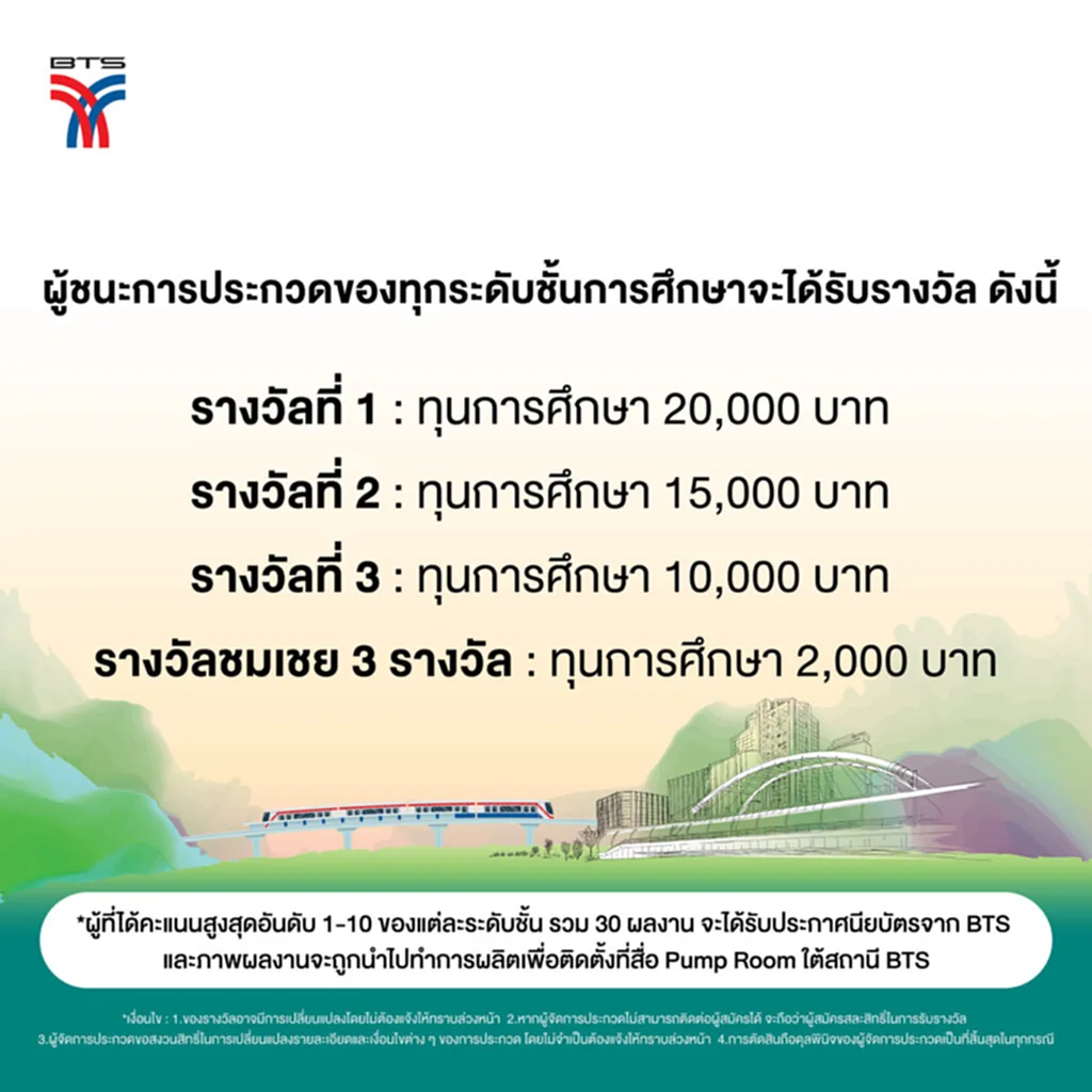 รถไฟฟ้า BTS กิจกรรม รถไฟฟ้า รถไฟฟ้า ประเทศไทย กิจกรรมชิงรางวัล กิจกรรมชิงทุนการศึกษา ข่าวดี บีทีเอส เปิดแคมเปญชวนคนรุ่นใหม่ วาดภาพ-ถ่าย Vlog