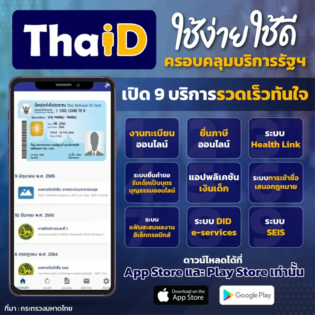 ThaID แอปพลิเคชัน บัตรประชาชน ทะเบียนบ้าน