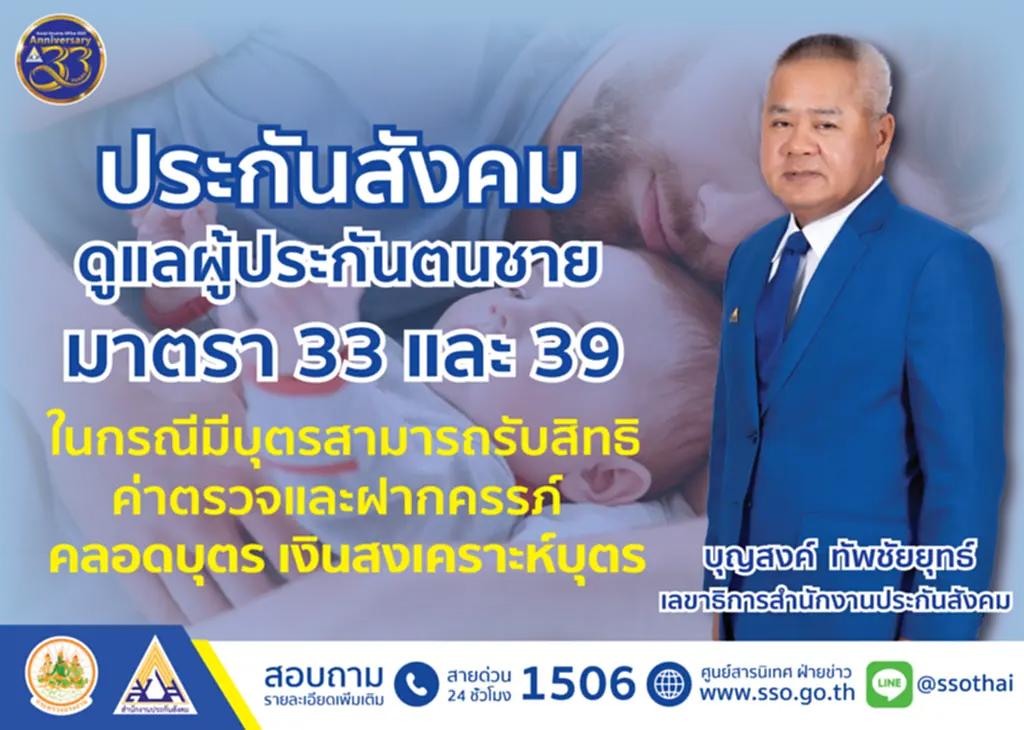 สิทธิประกันสังคม สิทธิประกันสังคมมาตรา 33 สิทธิประกันสังคมมาตรา 39 ประสังคม มีบุตร ประกันสังคม คลอดบุตร สามี2566 ค่าคลอดบุตร ประกันสังคม มาตรา 33 ปี 2566