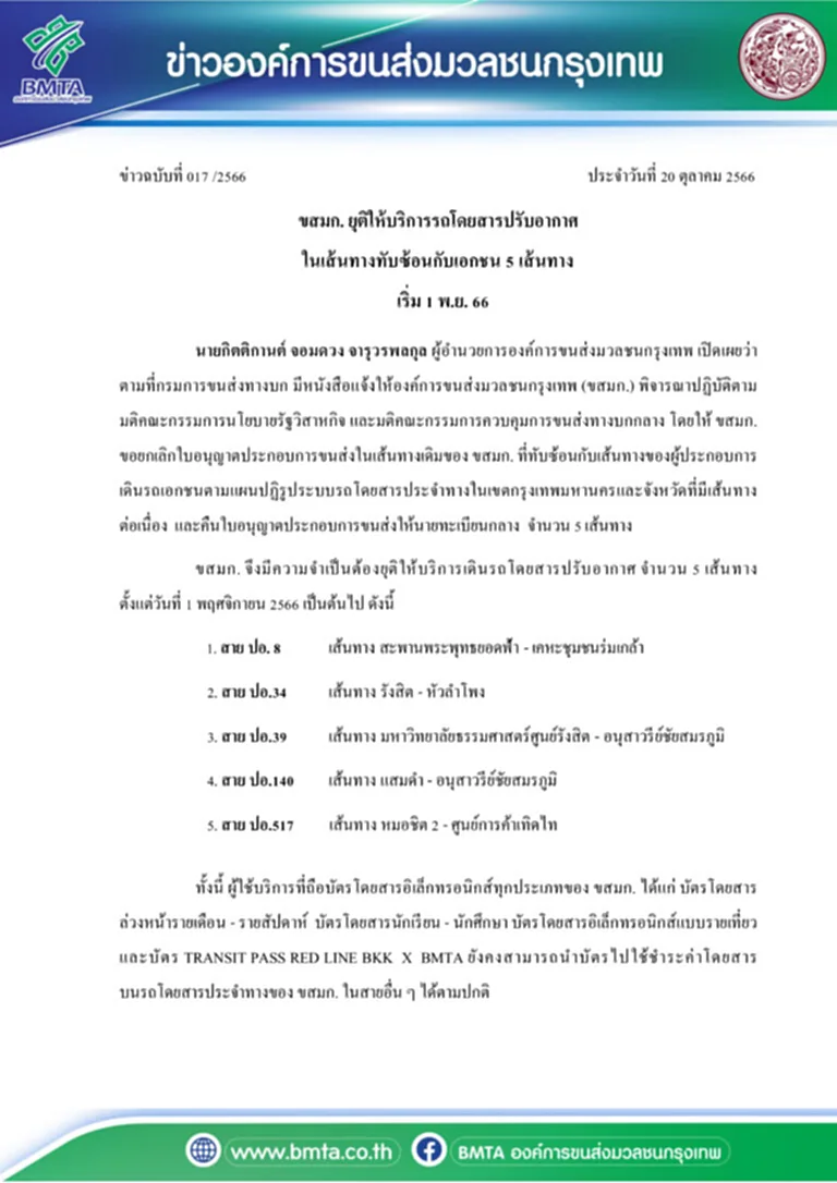 รถเมล์, รถโดยสารปรับอากาศ, ยุติให้บริการ, ขสมก, รถ โดยสาร สาธารณะ 