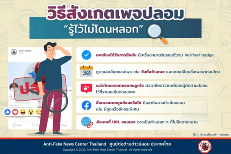 TOP News เตือนภัย เพจปลอม ระบาดเกลื่อนสื่อโซเชียล ซึ่งบางเพจนั้นมิจฉาชีพสามารถปลอมได้เหมือนกับเพจจริงของหน่วยงานต่าง ๆ จนประชาชนหลงเชื่อ และเพื่อไม่ตกหลุมพรางของมิจฉาชีพ ตำรวจไซเบอร์ - บช.สอท. แนะควรตรวจสอบให้ดี