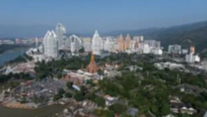 (FlyOverChina)CHINA-YUNNAN-JINGHONG-CITYSCAPE (CN)