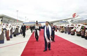 CHINA-XIZANG-LHASA-FOUNDING ANNIVERSARY-XI JINPING-ARRIVAL (CN)