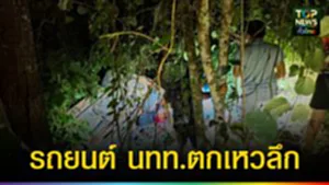 ปก web รถยนต์ นทท.ตกเหวลึก 100 เมตร