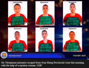 ตำรวจกัมพูชาไล่ล่า 5 นักโทษเวียดนาม