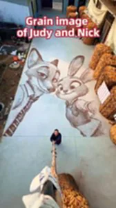 ศิลปินจีนใช้ธัญพืชทำการ์ตูน