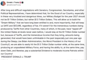 ทรัมป์ขอเพิ่มงบทหาร